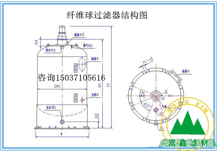 纖維球過(guò)濾器結(jié)構(gòu)圖 纖維球過(guò)濾器結(jié)構(gòu)圖